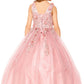 Floral Sequin Tulle Girl Mini Quince by Cinderella Couture USA AS5107