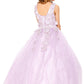 Floral Sequin Tulle Girl Mini Quince by Cinderella Couture USA AS5107