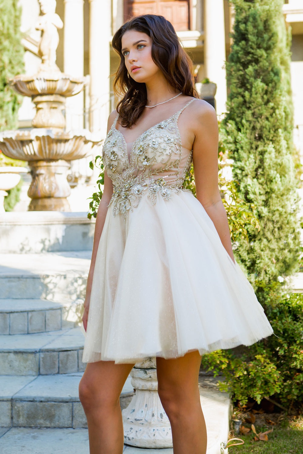 Beautiful Sparkly Tulle A-Line Short Party Dress by Cinderella Couture USA AS5112J
