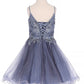 Embroidery Sparkly Tulle A-Line Girl Party Dress by Cinderella Couture USA AS5112