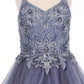 Embroidery Sparkly Tulle A-Line Girl Party Dress by Cinderella Couture USA AS5112