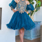 Lace Glitter Puff Sleeve Girl Party Dress by Cinderella Couture USA AS5113