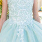 Cinderella Couture USA AS5116 3D Flower Puff Print Mini Quince