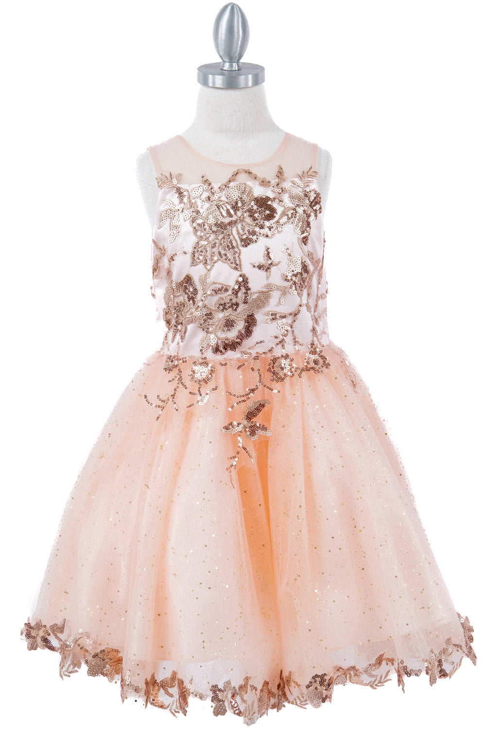 Satin Glittered Tulle Girl Party Dress by Cinderella Couture USA AS5121