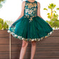 Satin Glittered Tulle Girl Party Dress by Cinderella Couture USA AS5121