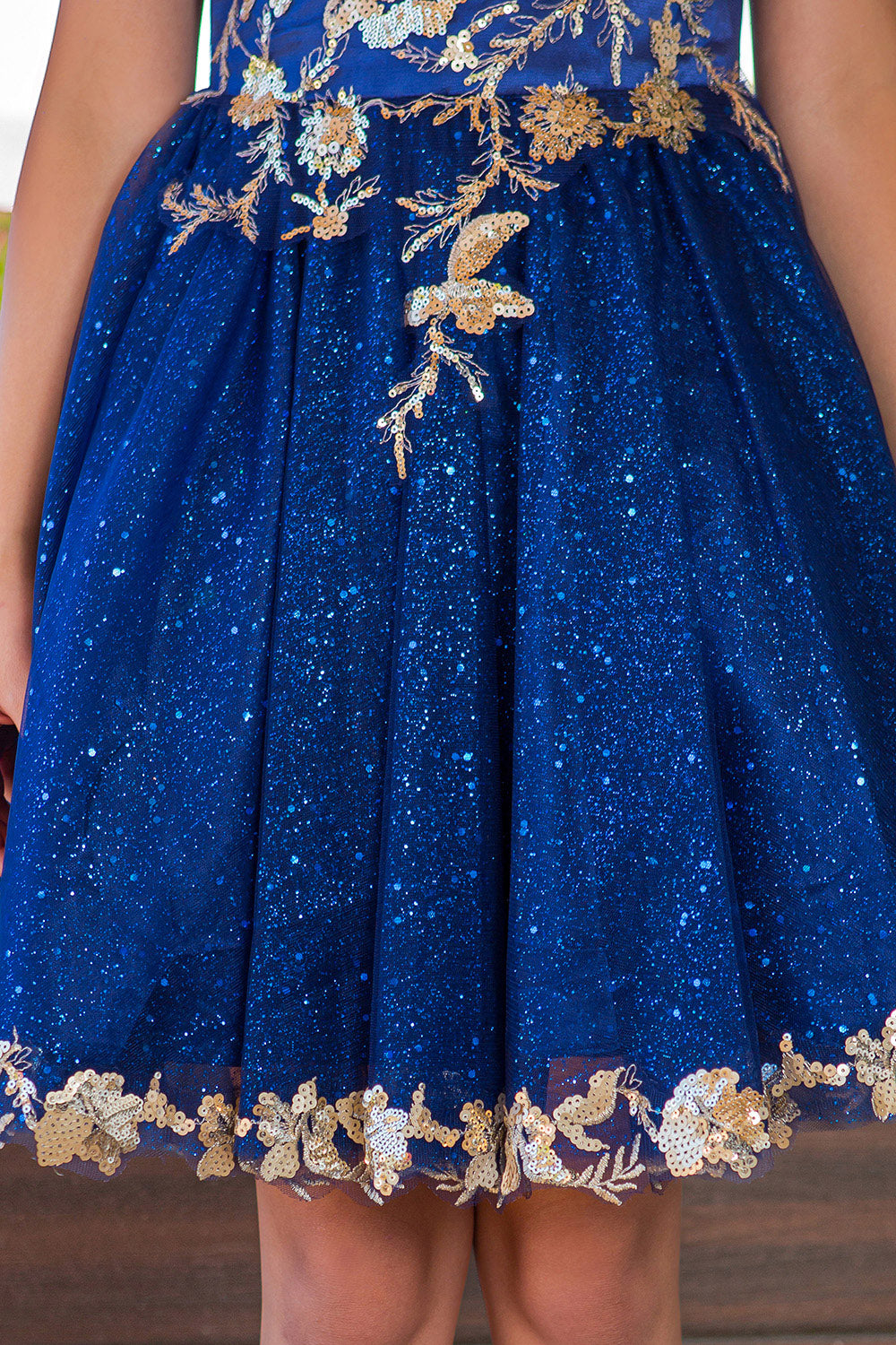 Satin Glittered Tulle Girl Party Dress by Cinderella Couture USA AS5121