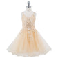 Embroidered Spaghetti Tulle Girl Party Dress by Cinderella Couture USA AS5125