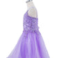 Embroidered Spaghetti Tulle Girl Party Dress by Cinderella Couture USA AS5125