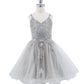 Embroidered Spaghetti Tulle Girl Party Dress by Cinderella Couture USA AS5125