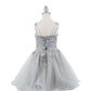 Embroidered Spaghetti Tulle Girl Party Dress by Cinderella Couture USA AS5125