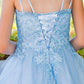 Embroidered Spaghetti Tulle Girl Party Dress by Cinderella Couture USA AS5125
