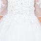3/4 Sleeve Illusion High Low Flower Girl Dress by Cinderella Couture USA AS5128