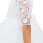 3/4 Sleeve Illusion High Low Flower Girl Dress by Cinderella Couture USA AS5128