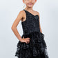 Glitter Flower One Shoulder Girl Party Dress by Cinderella Couture USA AS5132