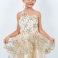 Glitter Flower One Shoulder Girl Party Dress by Cinderella Couture USA AS5132