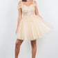 3D Flowers Shoulder Strap Short Party Dress by Cinderella Couture USA AS5134J