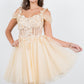 3D Flowers Shoulder Strap Short Party Dress by Cinderella Couture USA AS5134J