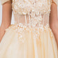 3D Flowers Shoulder Strap Short Party Dress by Cinderella Couture USA AS5134J