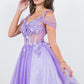 3D Flowers Shoulder Strap Short Party Dress by Cinderella Couture USA AS5134J