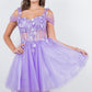 3D Flowers Shoulder Strap Short Party Dress by Cinderella Couture USA AS5134J