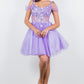 3D Flowers Shoulder Strap Short Party Dress by Cinderella Couture USA AS5134J