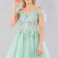 3D Flowers Shoulder Strap Short Party Dress by Cinderella Couture USA AS5134J