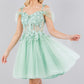 3D Flowers Shoulder Strap Short Party Dress by Cinderella Couture USA AS5134J