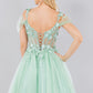 3D Flowers Shoulder Strap Short Party Dress by Cinderella Couture USA AS5134J