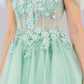 3D Flowers Shoulder Strap Short Party Dress by Cinderella Couture USA AS5134J