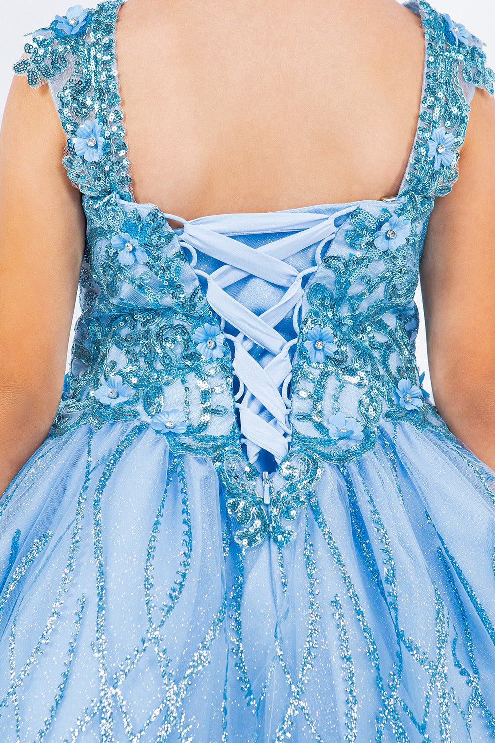 Embroidered Sequin Sweetheart Neckline Girl Party Dress by Cinderella Couture USA AS5136