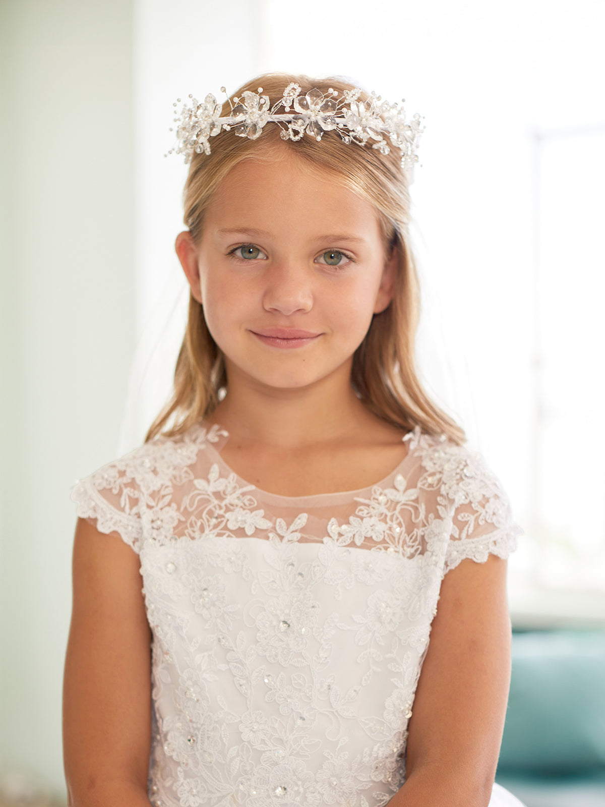Girl Dress with Illusion Neckline Bodice by TIPTOP KIDS - AS5730