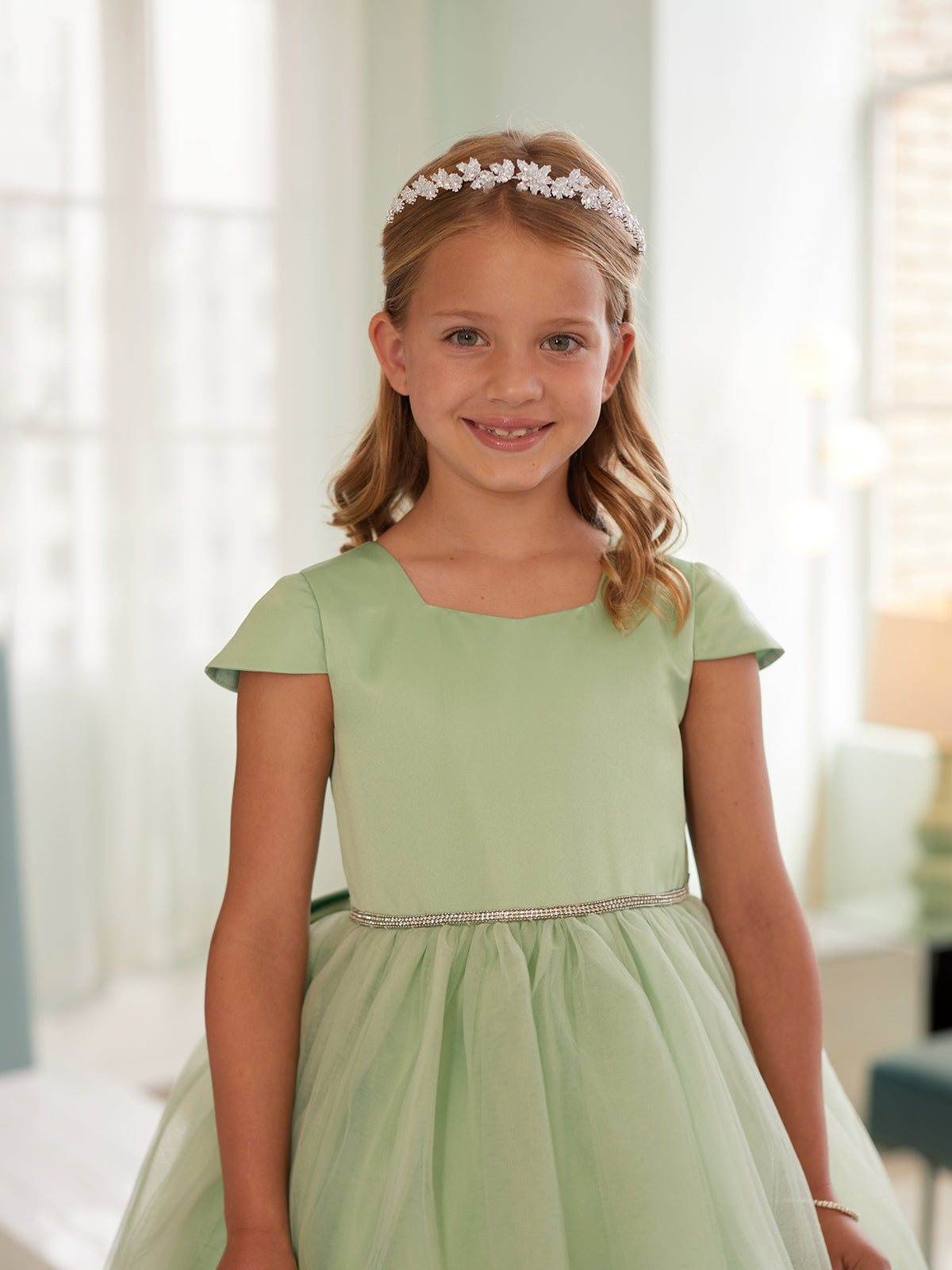 Multi Color Square Neckline Flowers Girl Dress by TIPTOP KIDS - AS5852