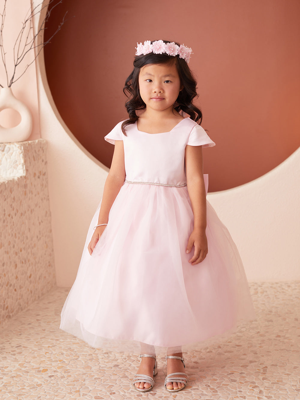 Multi Color Square Neckline Flowers Girl Dress by TIPTOP KIDS - AS5852