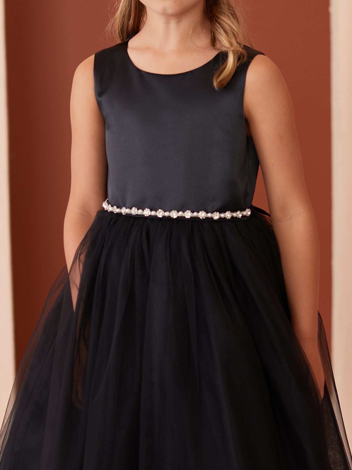 Satin Bodice with Tulle Flowers Girl Dress by TIPTOP KIDS - AS5872