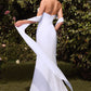 Chiffon Strapless Scoop Neckline Bridal Gown by Cinderella Divine 7433W