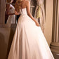 Satin Pleated Neckline A-Line Bridal Gown by Cinderella Divine 7481W