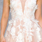 3D Organza Flowers Glitter Party Dress by Cinderella Couture USA AS8040J