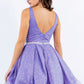 Sleeveless Glitter V-Neck Short Party Dress by Cinderella Couture USA AS8047J
