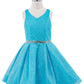 Dazzling Glitter V-Neck Girl Party Dress by Cinderella Couture USA AS8047