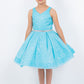 Dazzling Glitter V-Neck Girl Party Dress by Cinderella Couture USA AS8047
