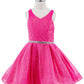 Dazzling Glitter V-Neck Girl Party Dress by Cinderella Couture USA AS8047