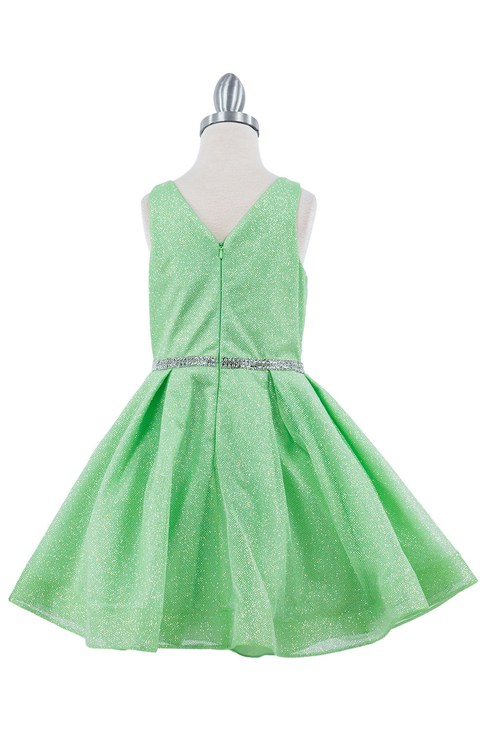 Dazzling Glitter V-Neck Girl Party Dress by Cinderella Couture USA AS8047