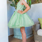 Dazzling Glitter V-Neck Girl Party Dress by Cinderella Couture USA AS8047
