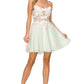 3D Handcrafted Flowers Tulle Short Party Dress by Cinderella Couture USA AS8053J