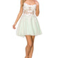 3D Handcrafted Flowers Tulle Short Party Dress by Cinderella Couture USA AS8053J