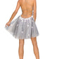 3D Handcrafted Flowers Tulle Short Party Dress by Cinderella Couture USA AS8053J