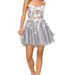 3D Handcrafted Flowers Tulle Short Party Dress by Cinderella Couture USA AS8053J
