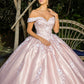 Off Shoulder Floral Applique Quinceanera Dress by Cinderella Couture USA AS8060J