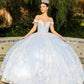 Glitter Tulle Off Shoulder Quinceanera Dress by Cinderella Couture USA AS8070J