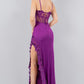 Fitted 3D Floral Sleeveless Slit Party Dress by Cinderella Couture USA AS8085J